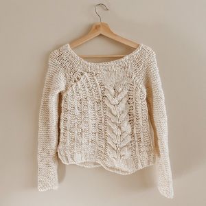 FREE PEOPLE • Chunky cable knit braided sweater
